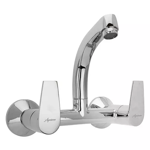 Aquieen Sink Mixer Tap Brass Chrome Finish Silver, AQN 742
