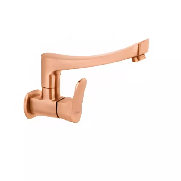 CERA Perla Quarter Turn Single Lever Wall Mount Sink Cock Antique Copper, F1012261AC
