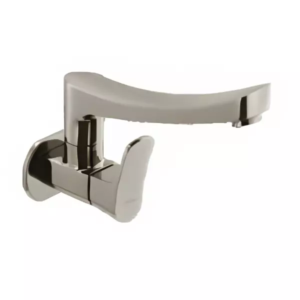 CERA Perla Quarter Turn Single Lever Wall Mount Sink Cock Graphite Grey, F1012261GG
