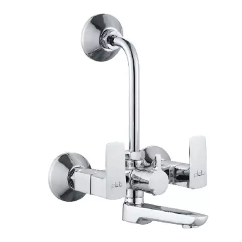 PLATO Kutex 2 in 1 Wall Mixer Brass Chrome Finish Silver, KX-014
