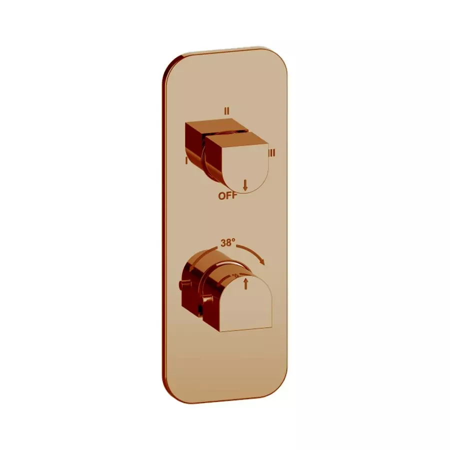 Hindware Exposed Kit 3 Way Thermostat for Edge Series Rose Gold Finish Stainless Steel, F410070RGD