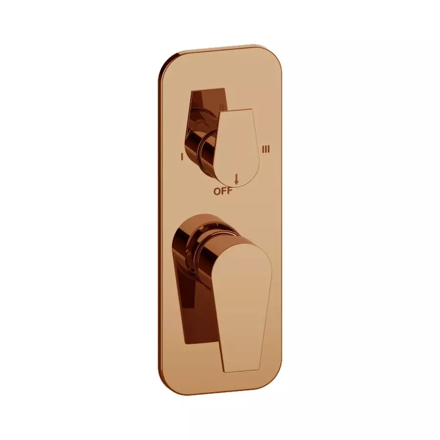 Hindware Exposed Kit 3 Outlet Diverter for Element Series Rose Gold Finish Stainless Steel, F360068RGD