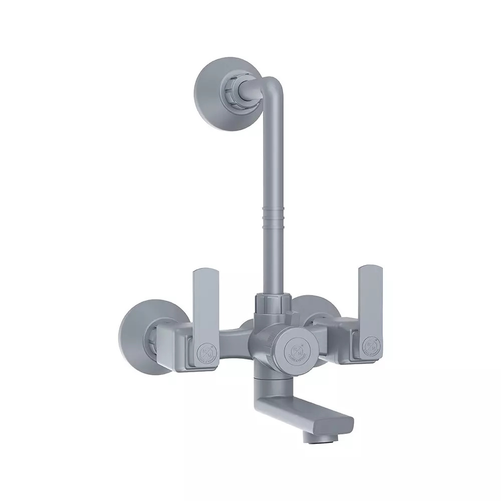 RN PTMT Wall Mixer with Crutch Wall Mount Metallic Grey 20 mm Faucet Hole, RNABP08B19