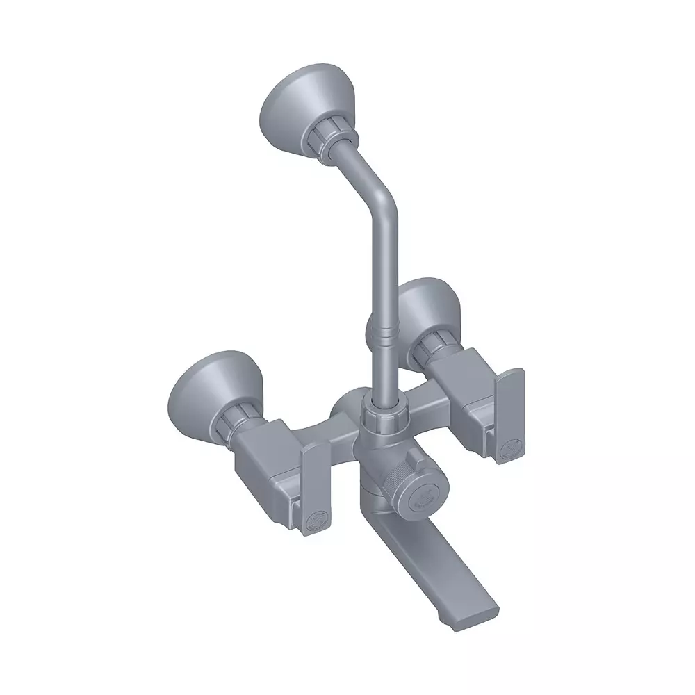 RN PTMT Wall Mixer with Crutch Wall Mount Metallic Grey 20 mm Faucet Hole, RNABP08B19