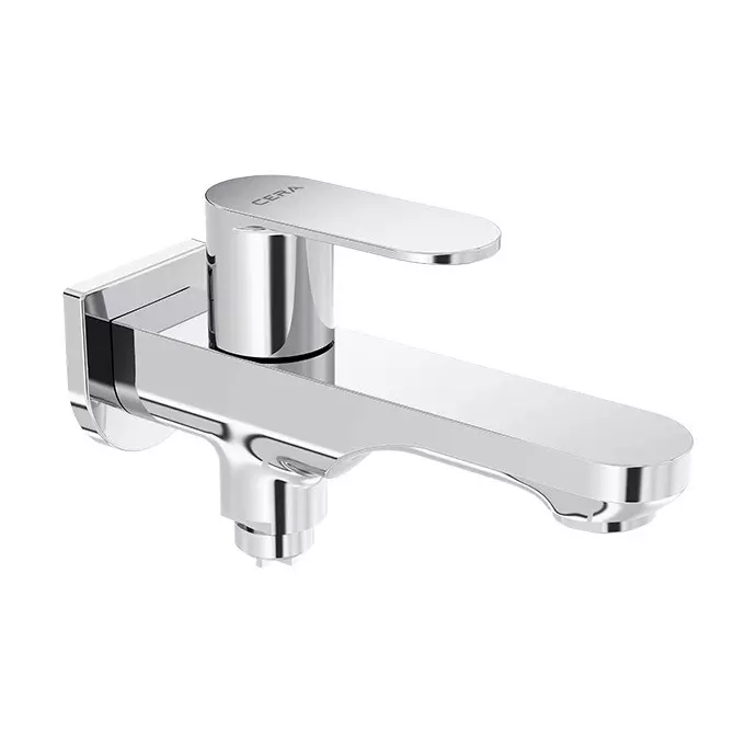 Cera Curve 2-Way Bib Cock With Single Handle and Wall Flange, F1023163