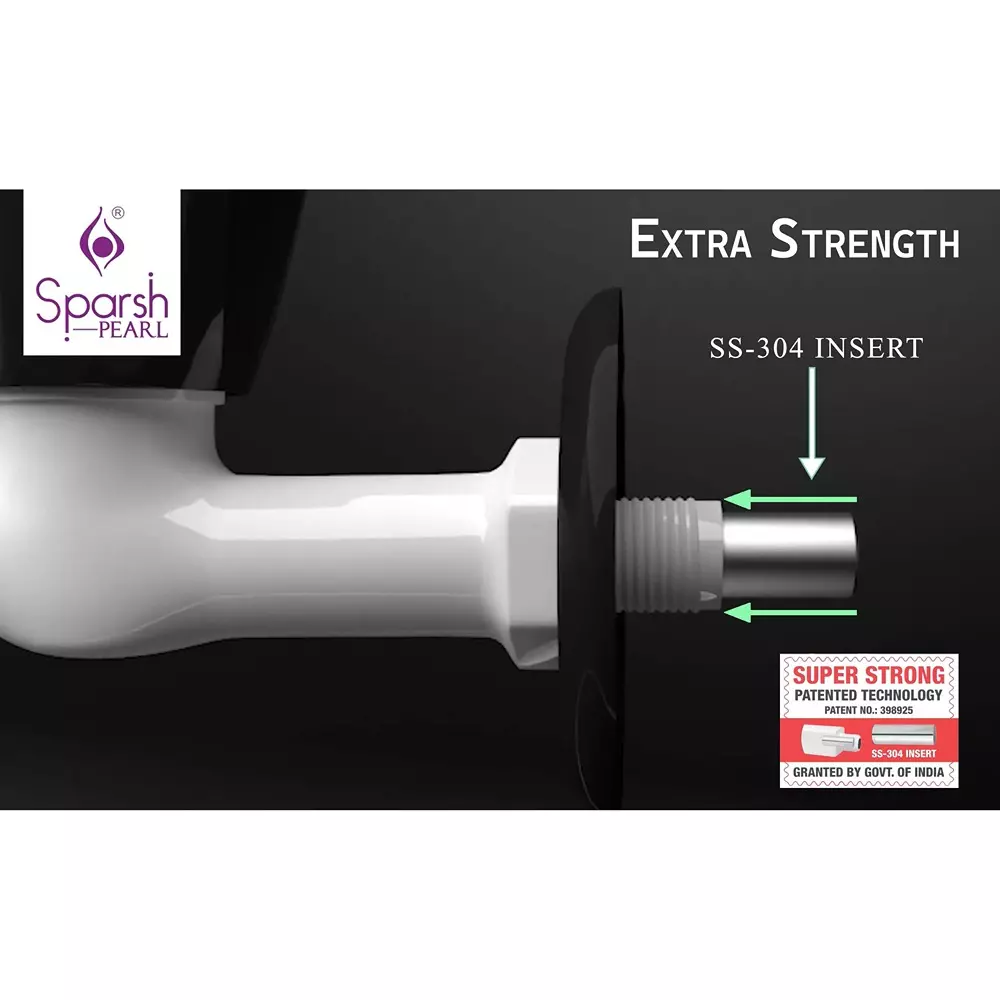 Sparsh Pearl Pillar Tap with Flange Superb Plus Collection Series PTMT Blue, White Glossy Finish, SP-1110