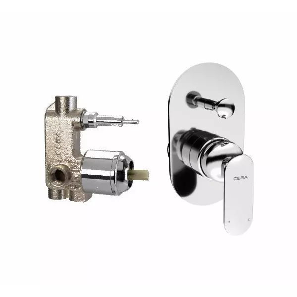 CERA BROOKLYN Diverter System Single Lever Exposed Part + Concealed Part Wall Mount Chrome, F1018712+F4020101