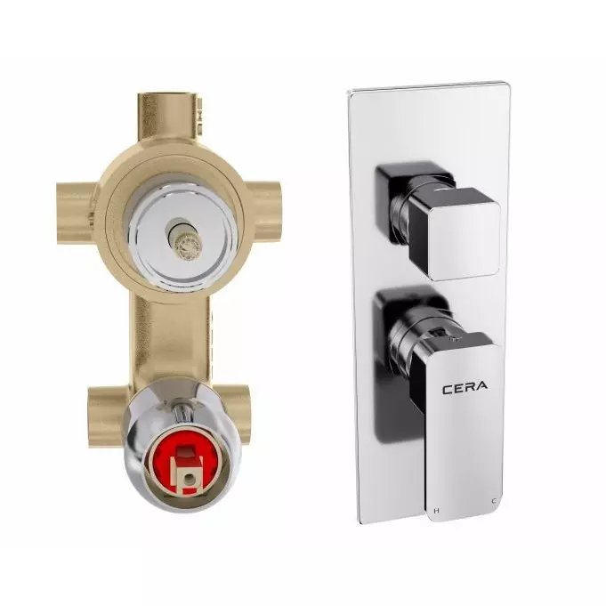 CERA RUBY Diverter System Single Lever Exposed Part + Concealed Part Wall Mount Chrome, F1005731+F4070202