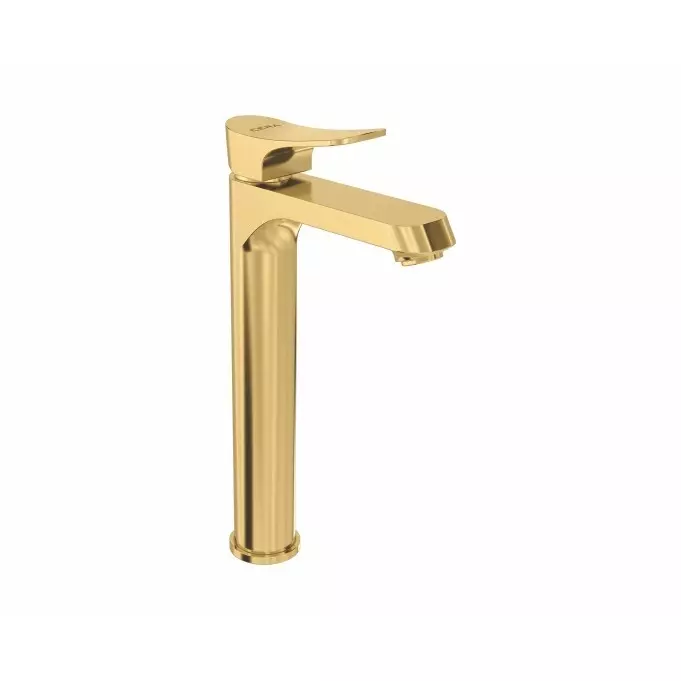 CERA PERLA Basin Mixer Single Lever Deck Mount PVD Finish French Gold, F1012453FG