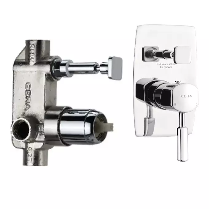 CERA GAYLE Diverter Single Lever Exposed Part + Concealed Part Wall Mount Chrome