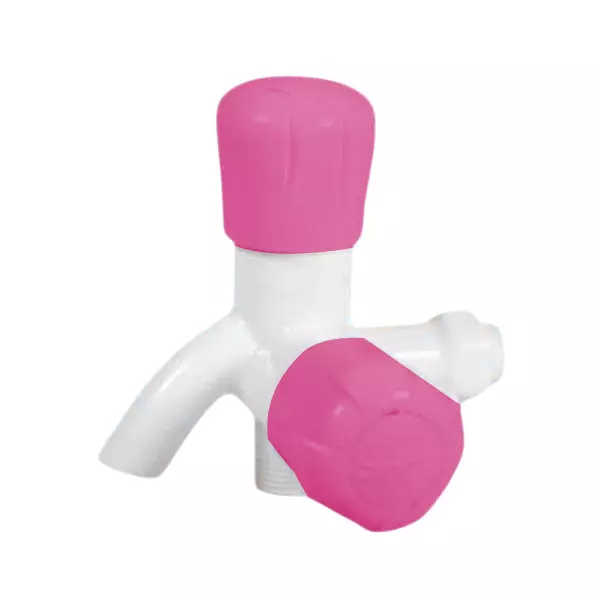 SUPREME Elegant Series 2-Way Bib Tap Quarter Turn Plastic, Pink