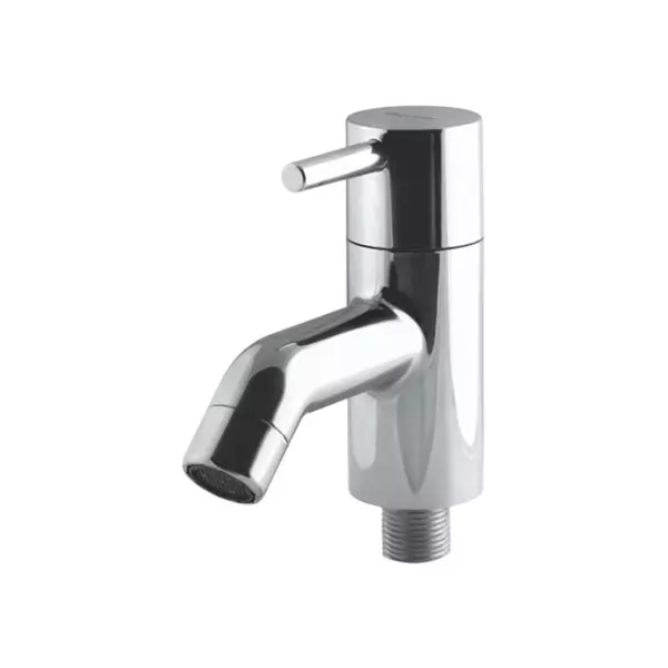 SUPREME Aquatic Chrome Series Pillar Tap Quarter Turn Wall Mount, Silver