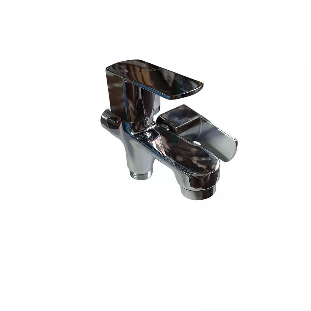 INDIA DREAMS 2 in 1 Bib Cock Brass Wall Mount Silver, ID_SS_096