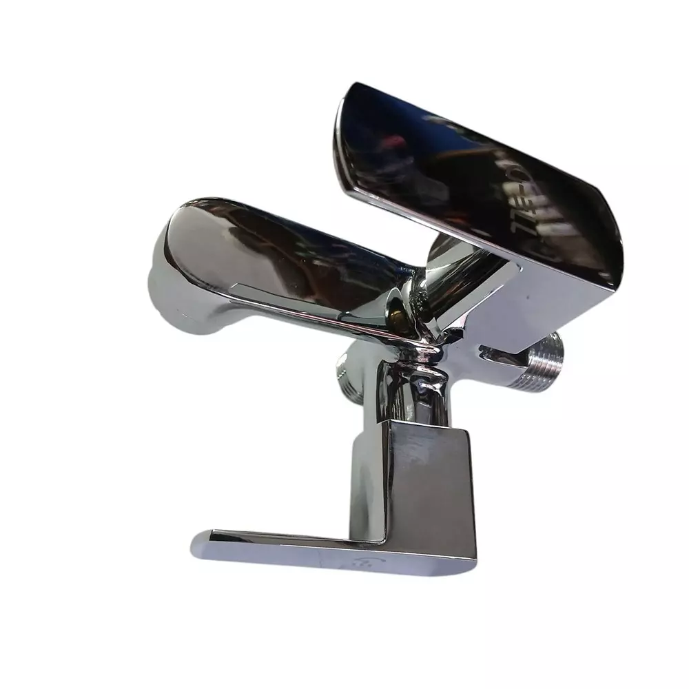INDIA DREAMS 2 in 1 Bib Cock Brass Wall Mount Silver, ID_SS_096