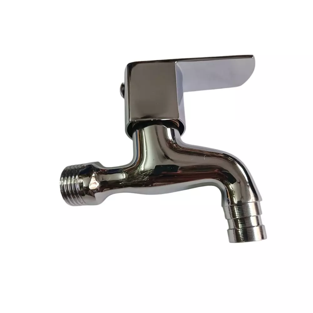 INDIA DREAMS Washing Machine Bib Cock Brass Wall Mount Silver, ID_SS_098