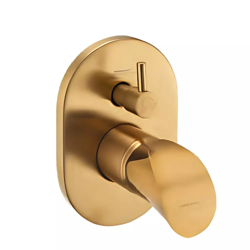 Somany Exposed Part of Regular Diverter French Collection Liana Series Brushed Gold Wall Mount, 272111390211