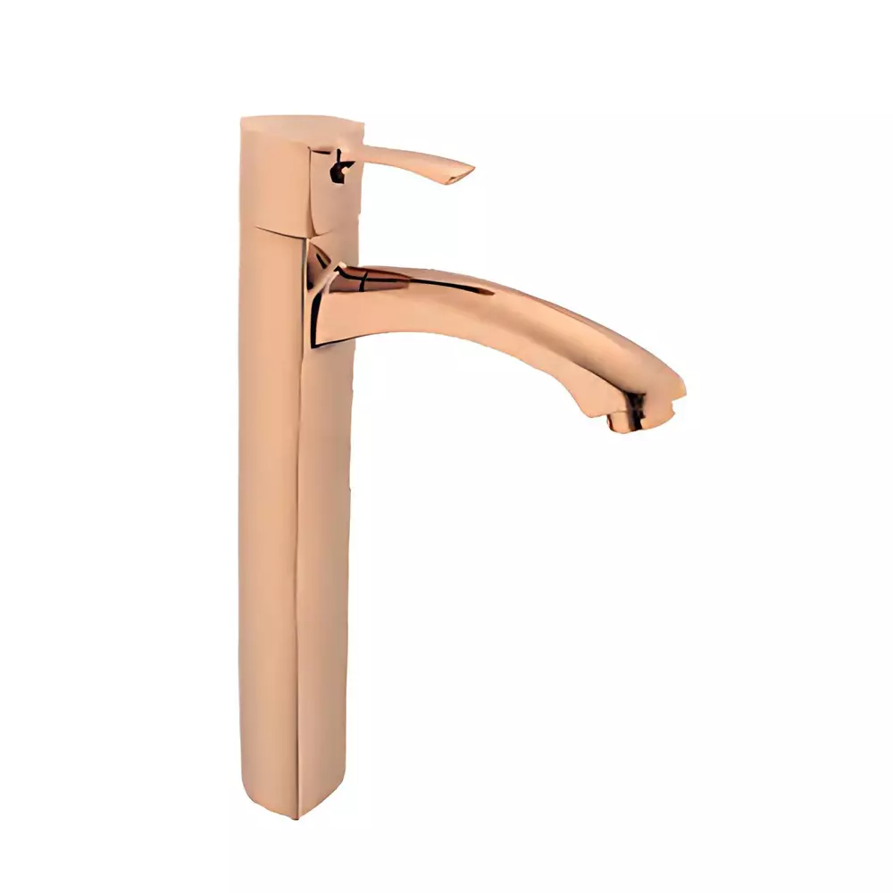 Somany Extended Pillar Tap French Collection Arizona Series Rose Gold Finish Metal Body Deck Mount, 272211400391