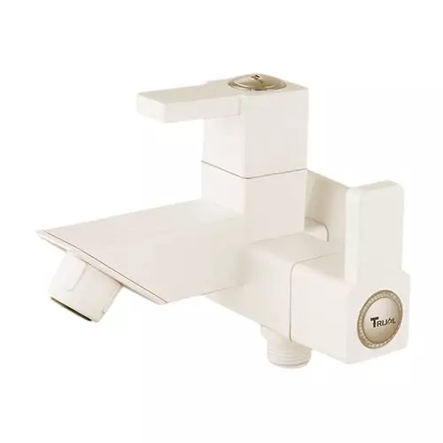 TRIJAL Oscar Two Way Bib Cock With Flange Ivory 15 mm Thread & 20 mm Spindle, OSR-106 (Pack of 16)