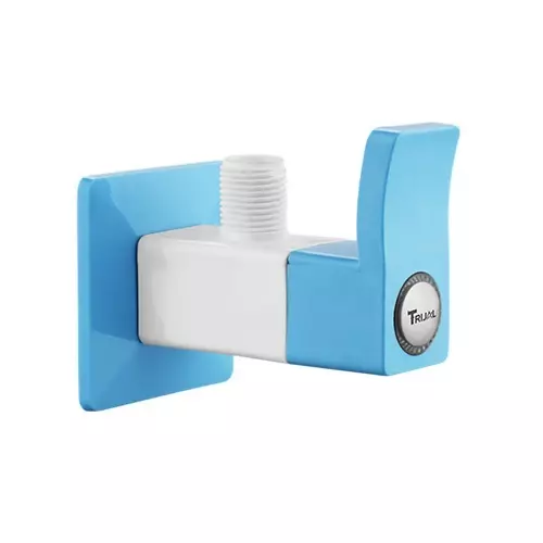 TRIJAL Spark Plus Angle Cock with Flange White, Blue 15 mm Thread & 20 mm Spindle, SRP-102 (Pack of 24)