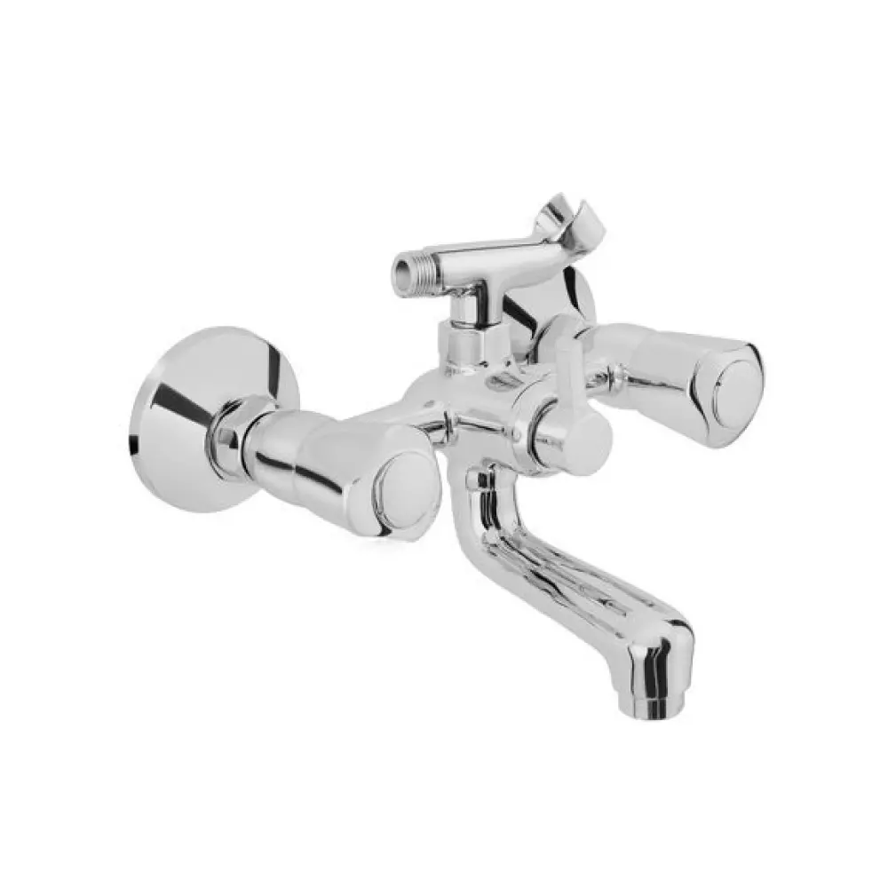 Somany Wall Mixer with Provision for Telephonic Arrangement with Crutch Signature Collection Dhaara Series Chrome Finish Wall Mount, 272200120021