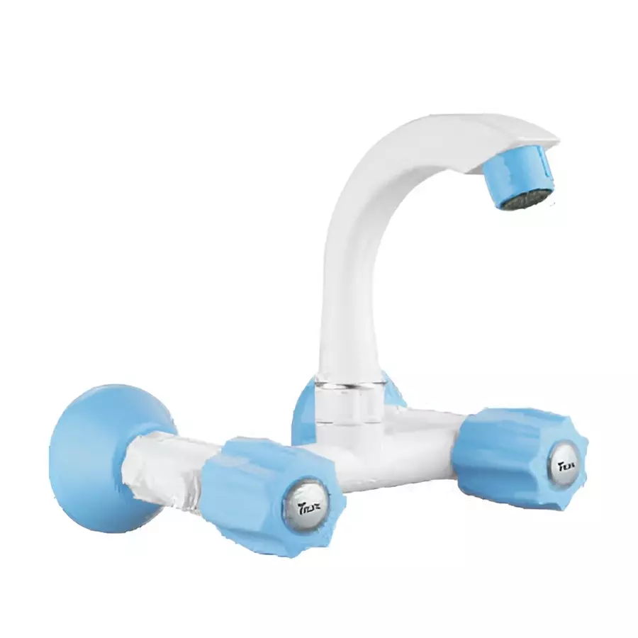TRIJAL Lion Sink Mixer with Flange White, Blue, LIO-113 (Pack of 12)