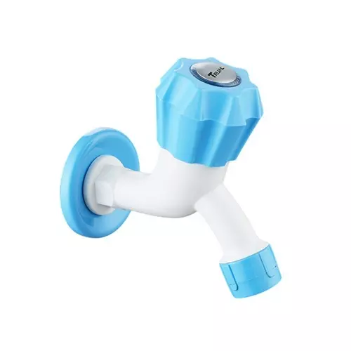 TRIJAL Angel Plus Bib Cock Foam Flow with Flange White, Blue, AGP-107 (Pack of 48)