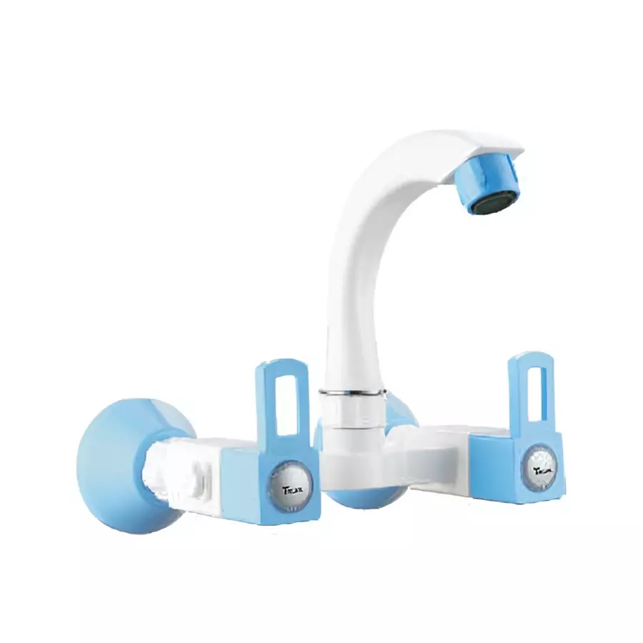 TRIJAL Star Sink Mixer with Flange White, Blue, STR-113
