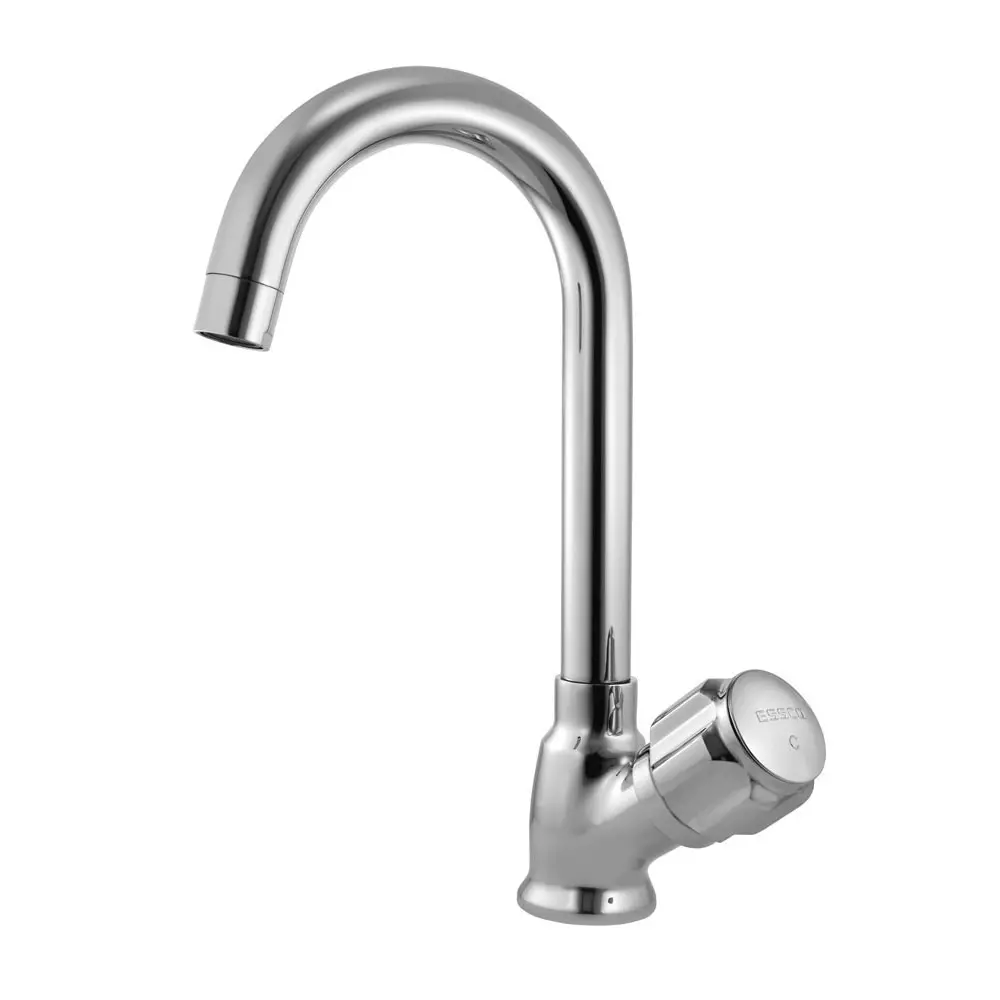 Essco by Jaquar Delux Sink Cock Table Mount Chrome Finish with Swinging Pipe Spout, DLX-523S
