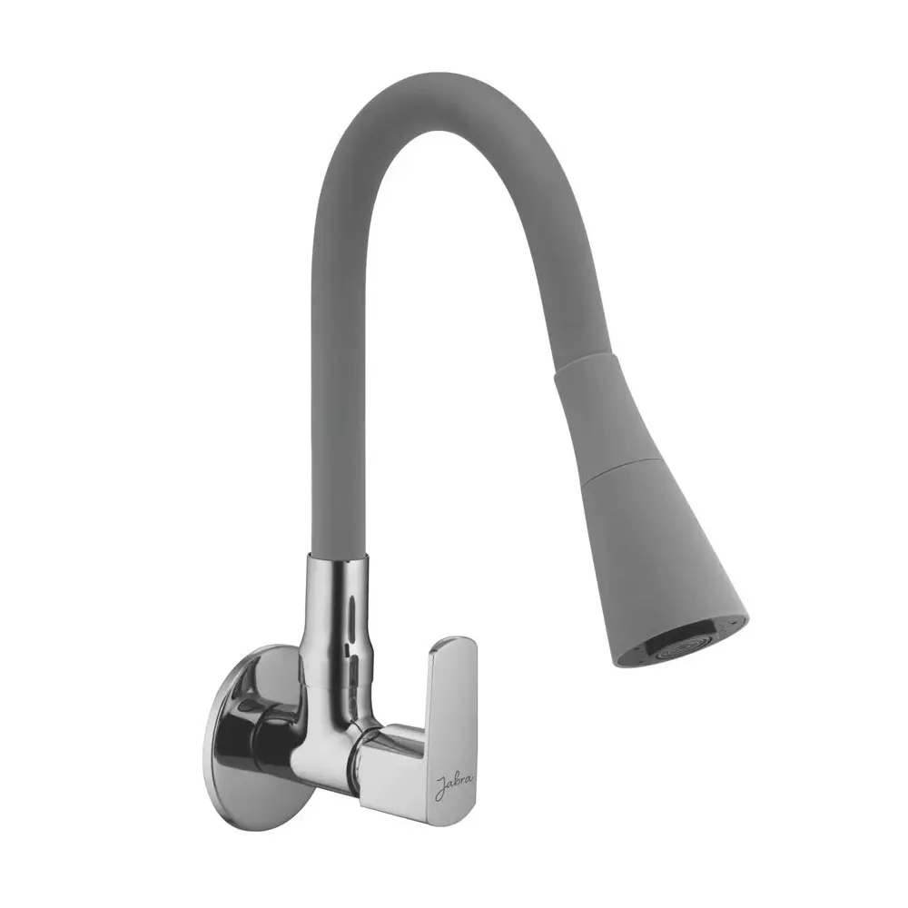 Jabra Dual Flow Sink Cock Qbix Series Brass Chrome Finish Wall Mount Grey