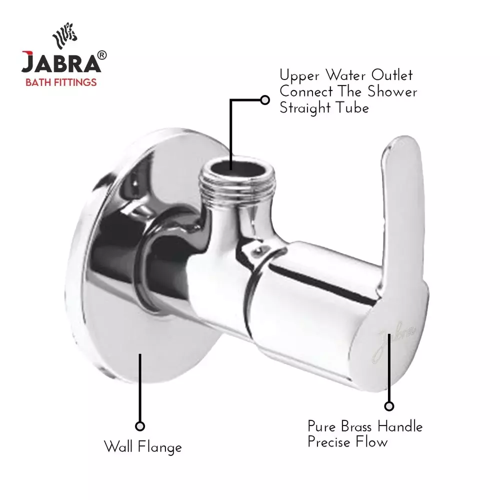 Jabra Angle Cock (M) Aqua Series Brass Chrome Finish Wall Mount Silver