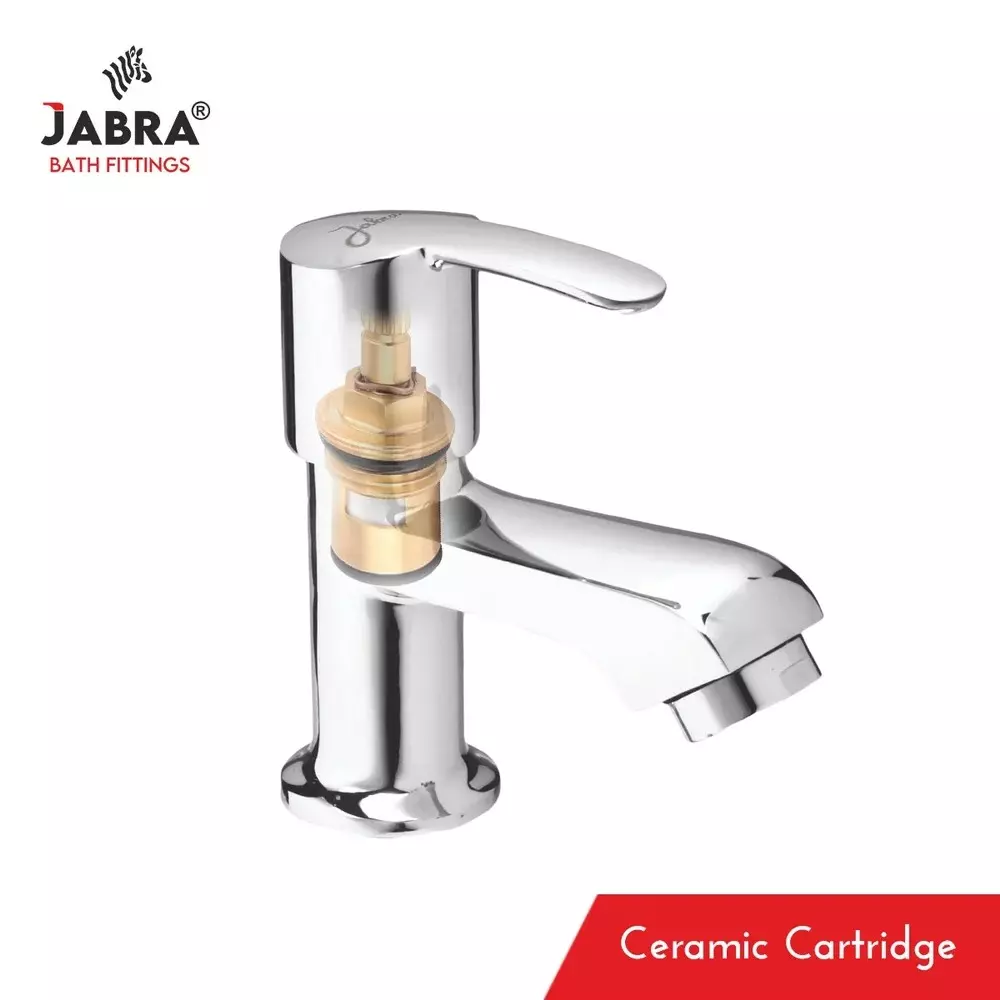 Jabra Pillar Cock Aqua Series Brass Chrome Finish Deck Mount Silver
