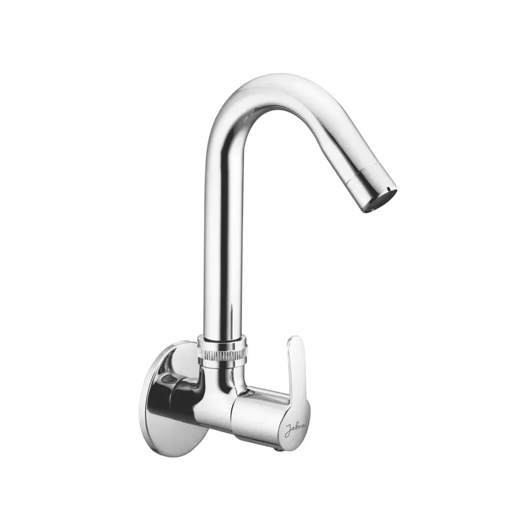 Jabra Sink Cock (M) Aqua Series Brass Chrome Finish Wall Mount Silver