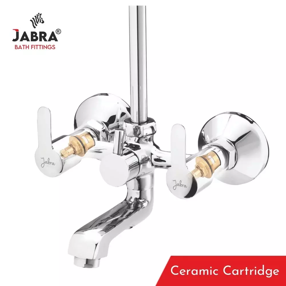 Jabra Wall Mixer With L-Bend (L) Aqua Series Brass Chrome Finish Wall Mount Silver