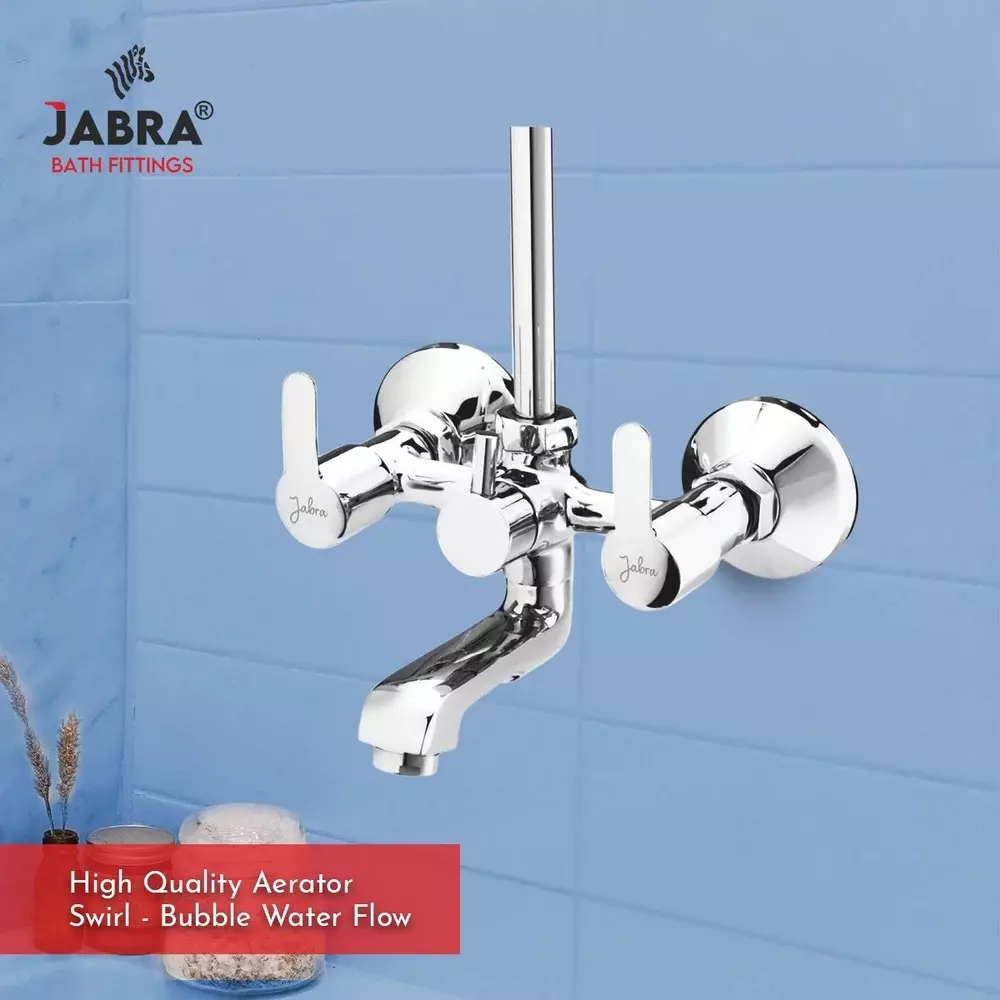 Jabra Wall Mixer With L-Bend (L) Aqua Series Brass Chrome Finish Wall Mount Silver