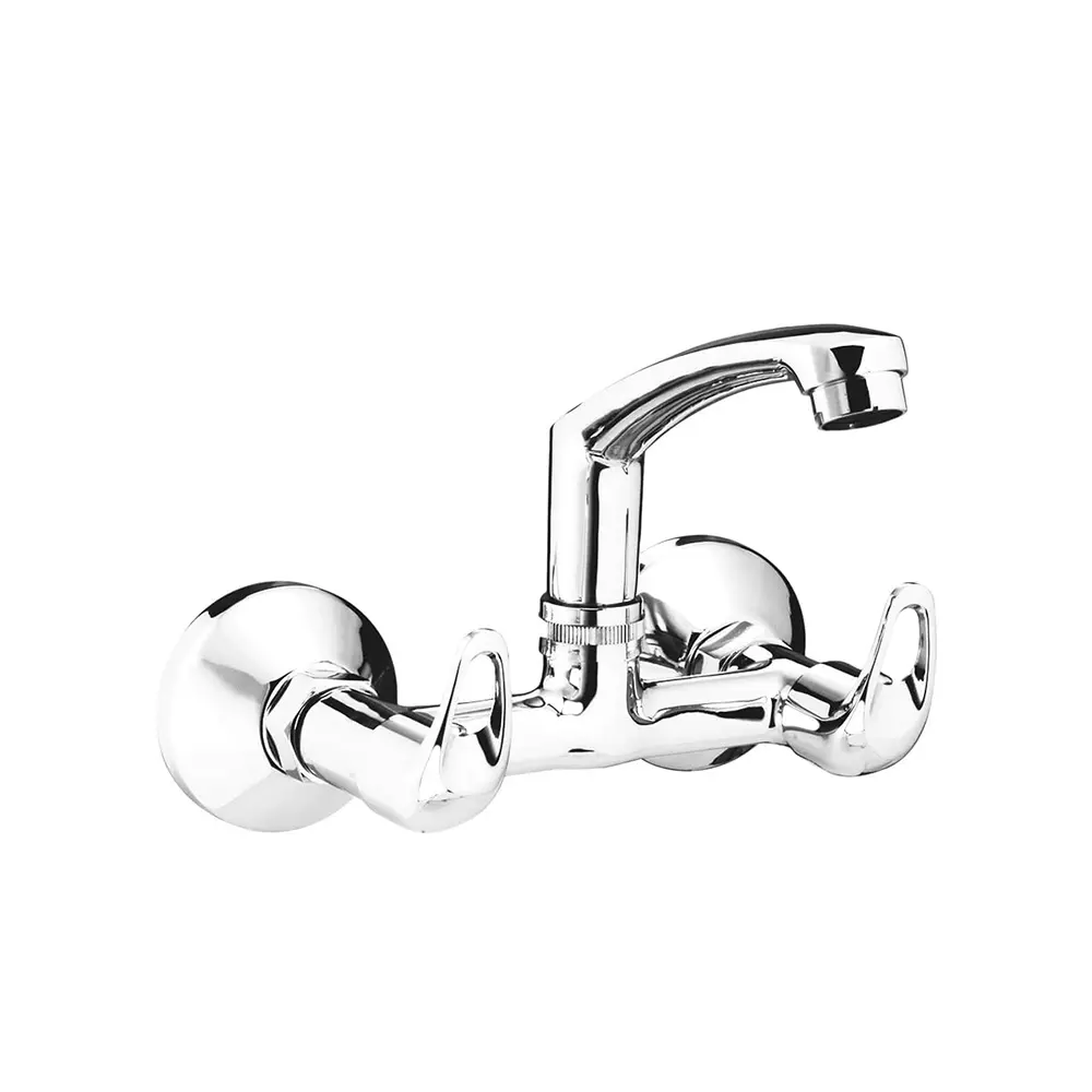 Jabra Sink Mixer (H) Cosmo Series Brass Chrome Finish Wall Mount Silver