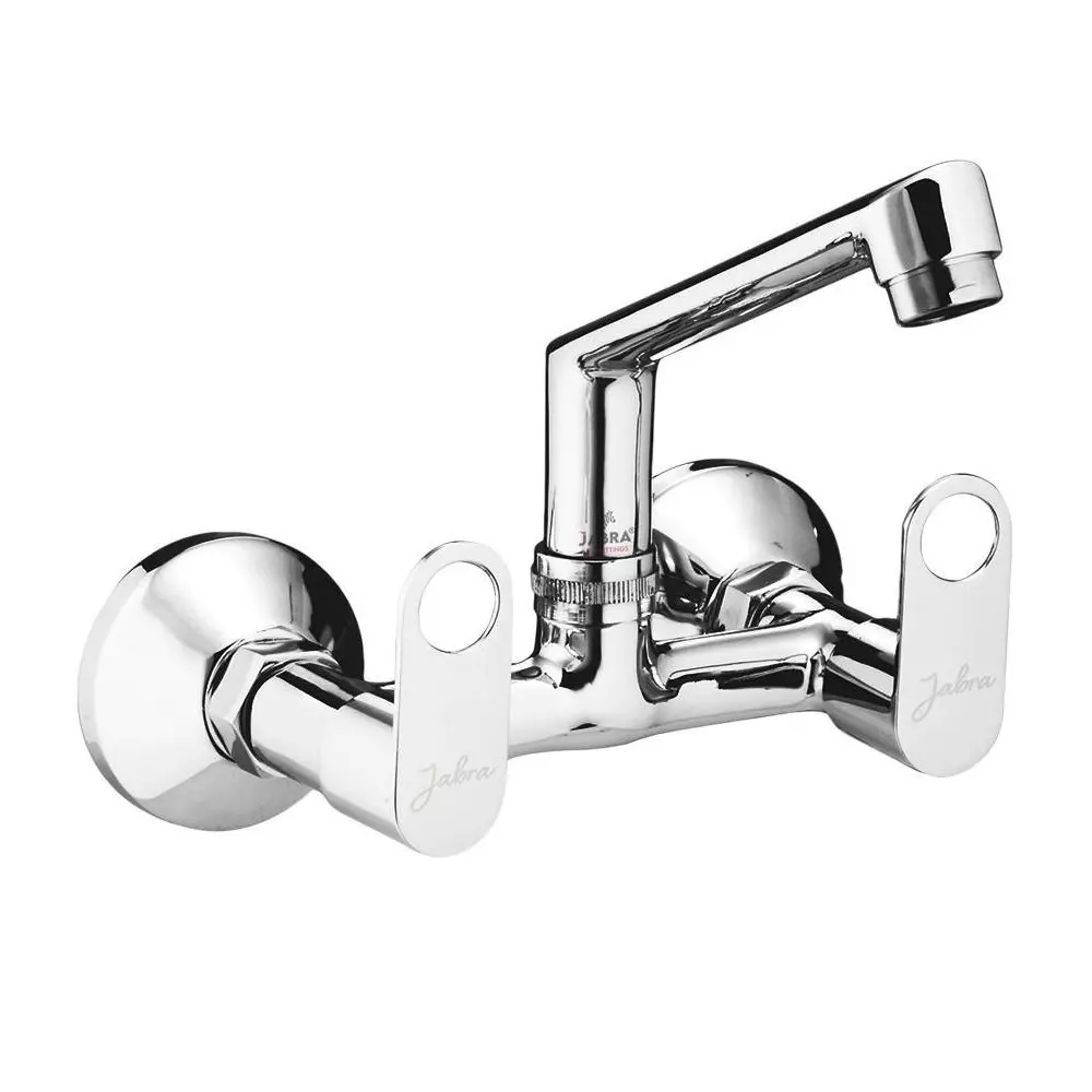 Jabra Sink Mixer (H) Oreo Series Brass Chrome Finish Wall Mount Silver