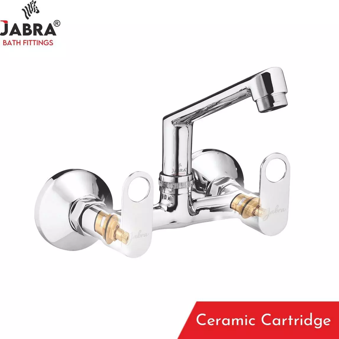 Jabra Sink Mixer (H) Oreo Series Brass Chrome Finish Wall Mount Silver