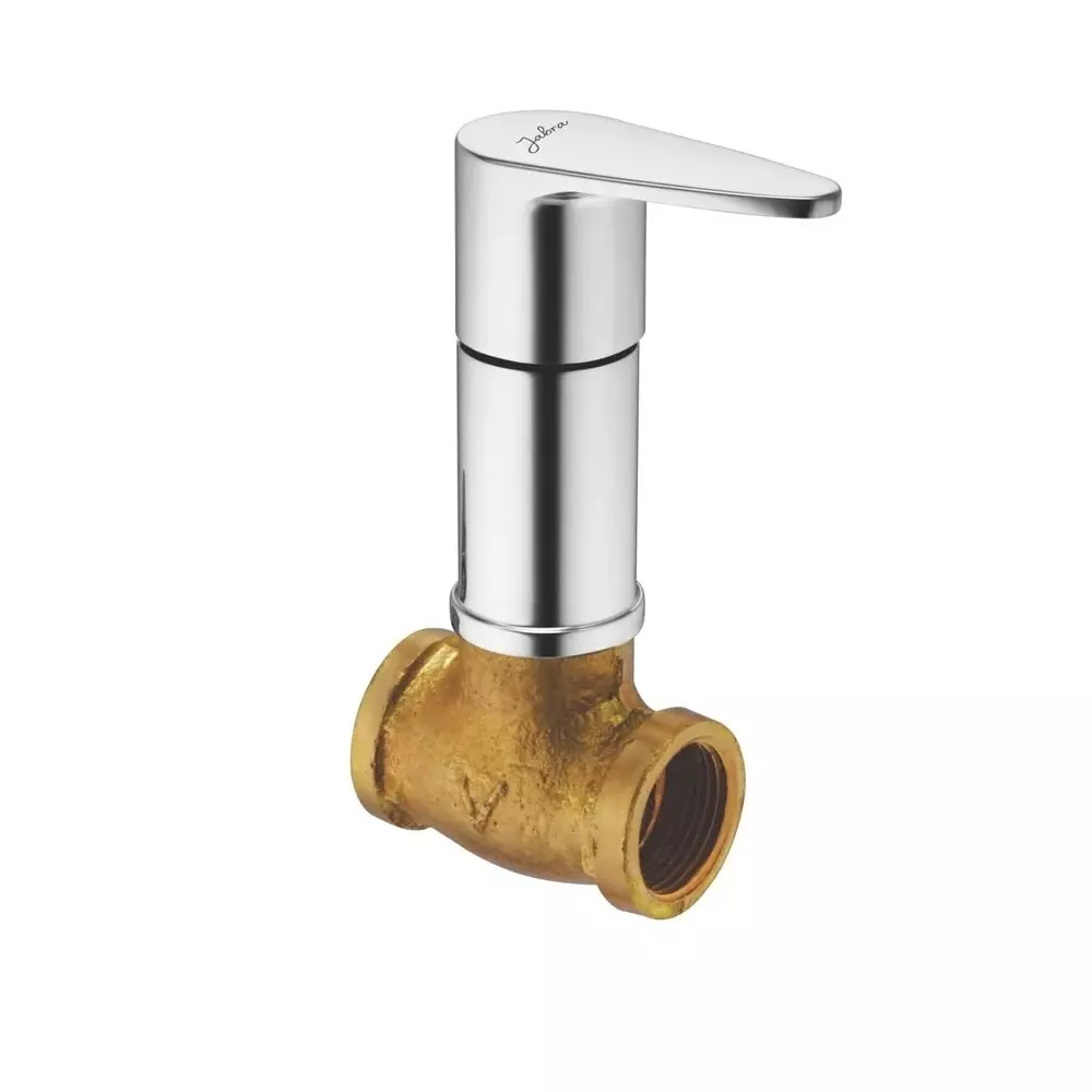 Jabra Concealed Stop Cock (L) Vignet Series Brass Chrome Finish Wall Mount 15 mm Silver