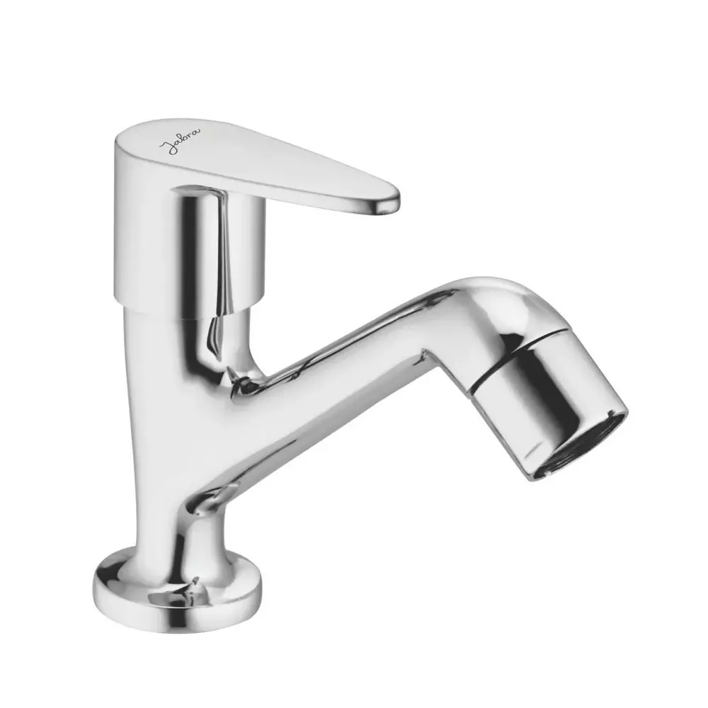 Jabra High Neck Pillar Cock Vignet Series Brass Chrome Finish Deck Mount Silver