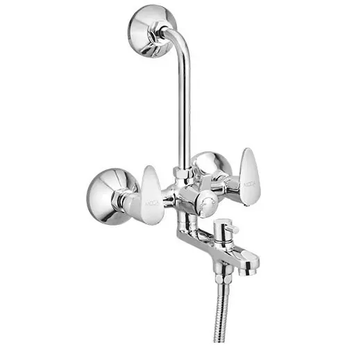 Jabra Wall Mixer With L-Bend (L) Vignet Series Brass Chrome Finish Wall Mount Silver