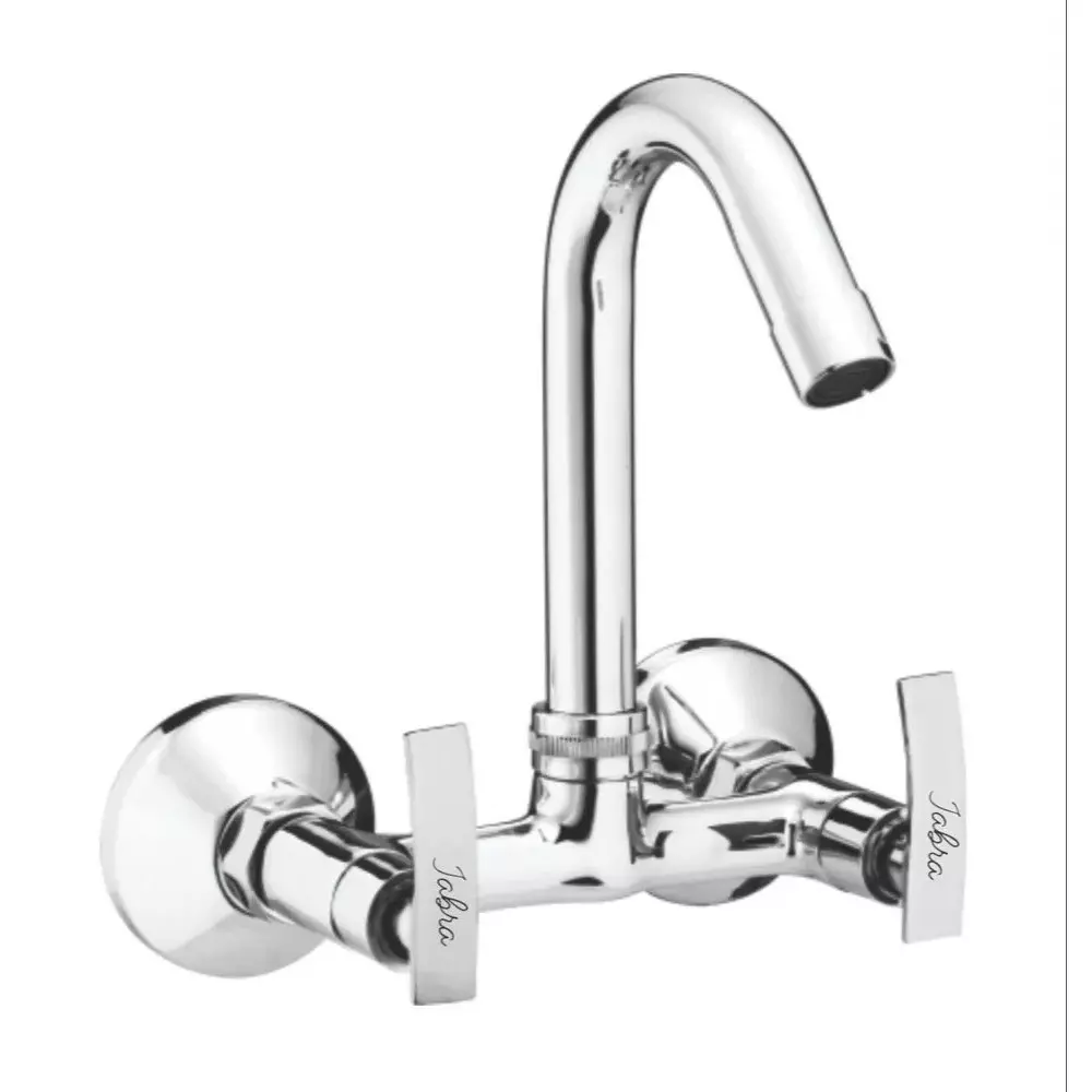 Jabra Sink Mixer Tap (M) Soft Series Brass Chrome Finish Wall Mount Silver