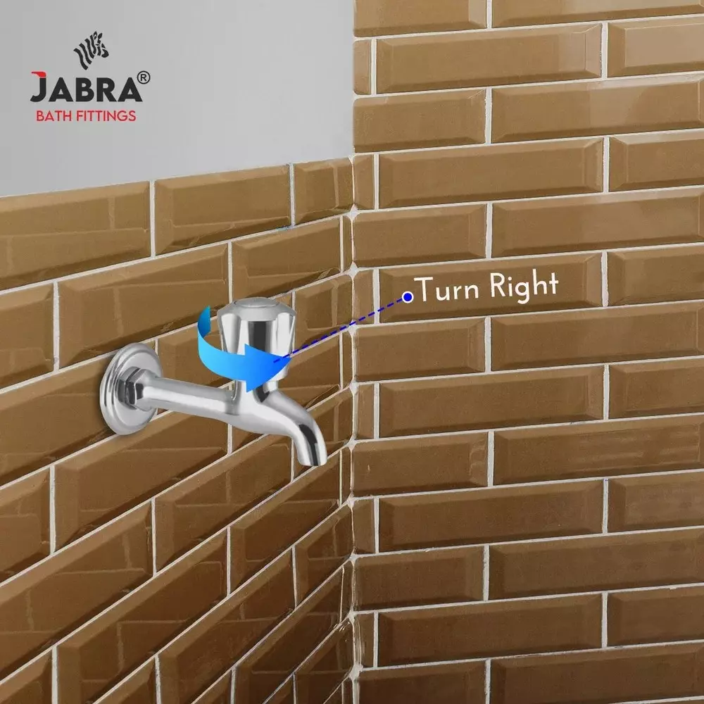 Jabra Long Body Cock Sleek Series Brass Chrome Finish Wall Mount Silver