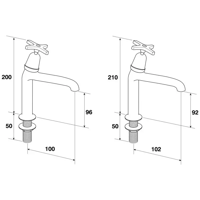 Pegler Yorkshire Chrome Plated Brass Twist Handle High Neck Cold Sink Tap 1/2in, 303017