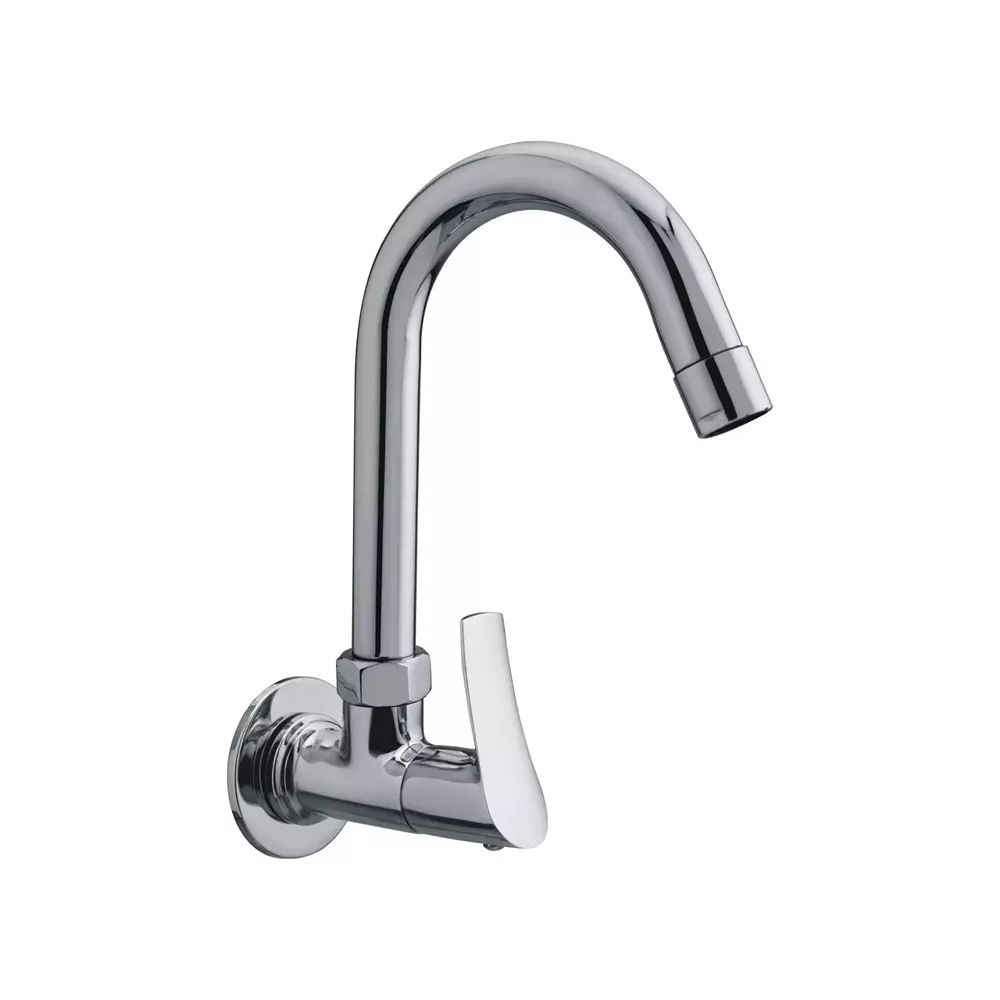 PLATO INCES Series Sink Cock Extended Body Spout Silver, IN-009EL