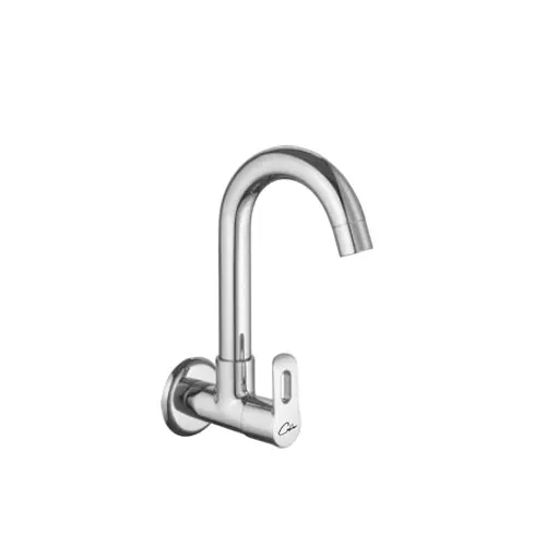 CASLLA Sink Cock with Swinging Spout Curve Series Brass Chrome Finish Silver, CRE-CHR-812322