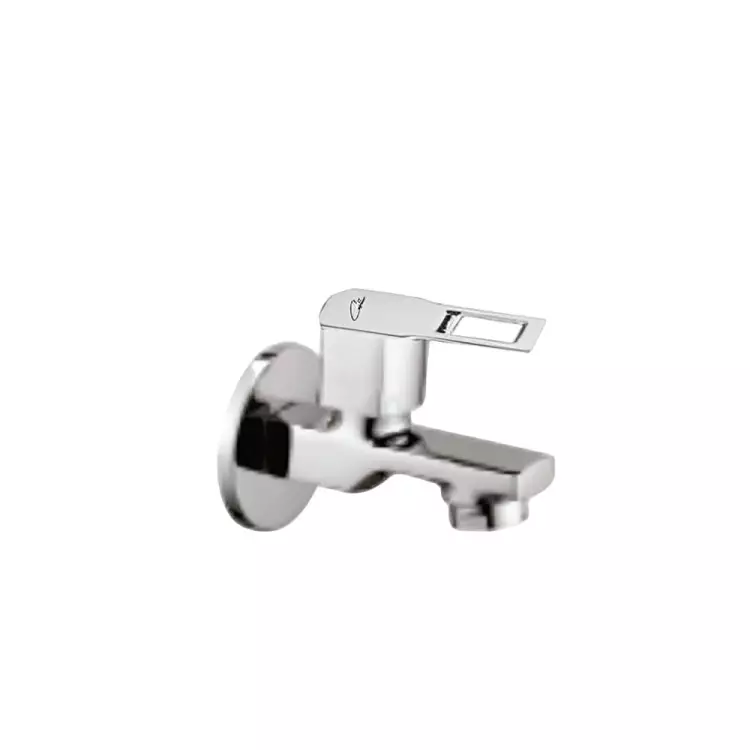 CASLLA Bib Cock with Wall Flange Cozi Series Brass Chrome Finish Silver, CZ-CHR-762316