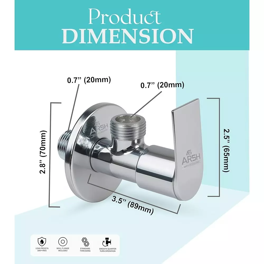 AR5H Angle Valve + Long Nose Tap Brass Chrome Finish Wall Mounted, A/C+L/N