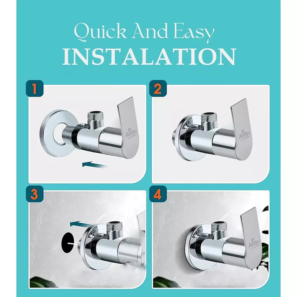 AR5H Angle Valve + Long Nose Tap Brass Chrome Finish Wall Mounted, A/C+L/N