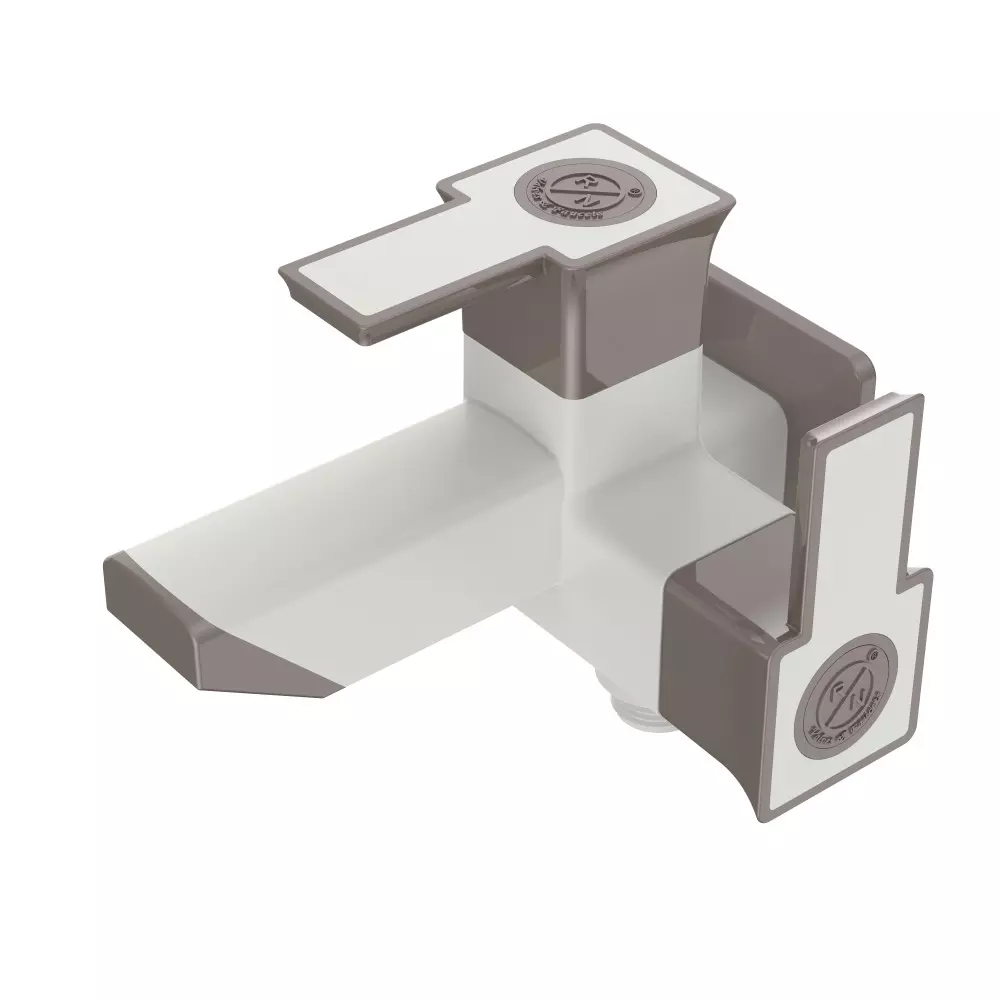 RN Glamour Pro Collection 2 In 1 BIB Tap With Flange PTMT 1/2 Inch (15 mm) Size Brown Pearl White for Kitchen & Bathroom Use