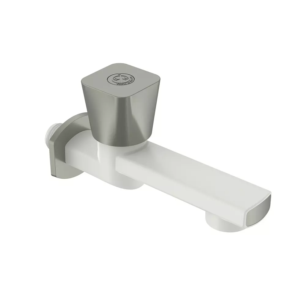 RN PTMT Felicity Collection Foam Flow Long Body Tap With Flange White Graphite Polybag Packaging Type 1/2 Inch (15 mm) Size, RNFEB38A33